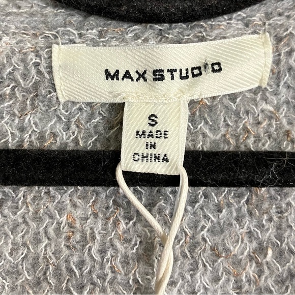 NWT Max Studio Open Front Fringe Oversized Cardigan Taupe Gray Size L - Picture 6 of 8